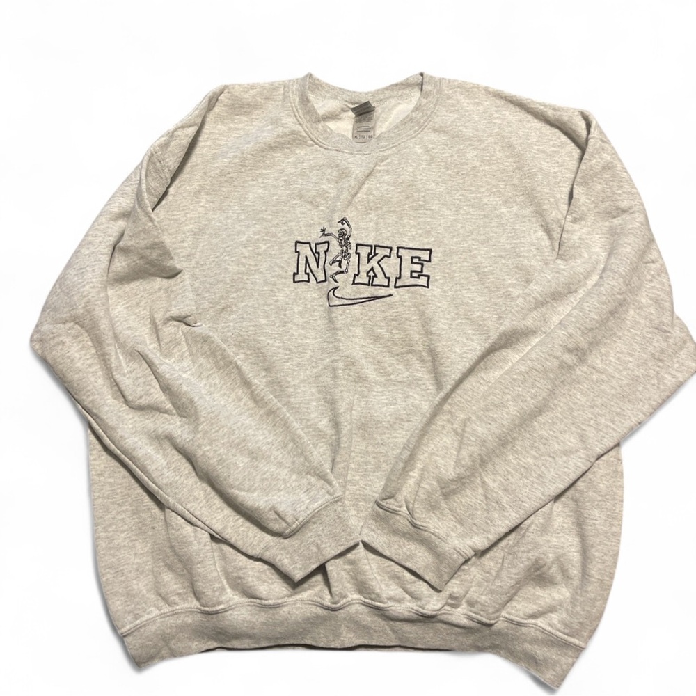 Gildan Gray Crewneck Jacket with Ribbed Cuffs